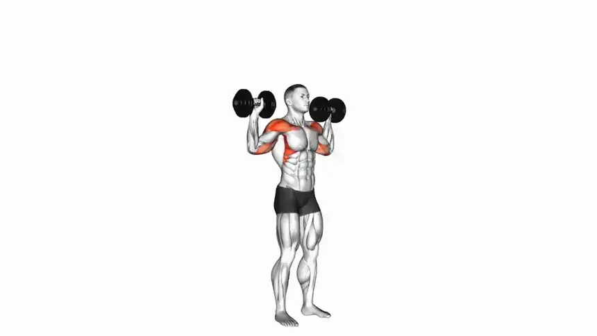 پرس سرشانه ایستاده با دمبل