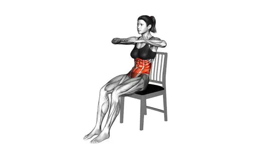 چرخش روسی نشسته روی صندلی