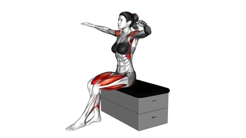 بلند کردن جانبی نشسته با قدم به بیرون روی چهارپایه نرم